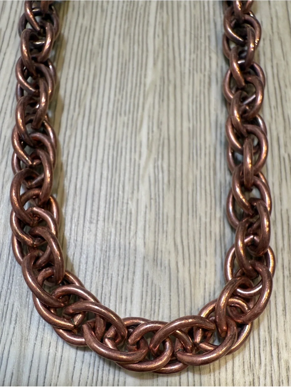 Vintage Copper Links Necklace 19”